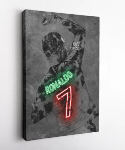 Cristiano Ronaldo Poster Neon Effect Portugal Hand