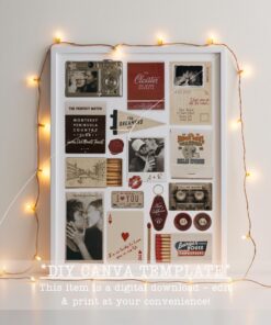 DIY Matchbook Poster, Custom Matchbox Art, Editable Canva Template, Anniversary Gift For Boyfriend And Girlfriend
