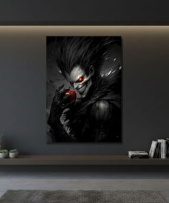 Death Note Light Yagami Ryuk Metal Poster, Sinister Shinigami Wall Art, Kira Decor, Ryuk Metal Sign, Anime Villain Gift, Manga Wall Decor