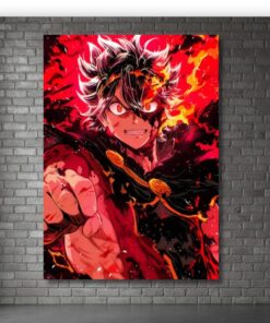 Demon Form Asta Metal Wall Art, Black Clover Anime Poster, Manga Style Illustration Print