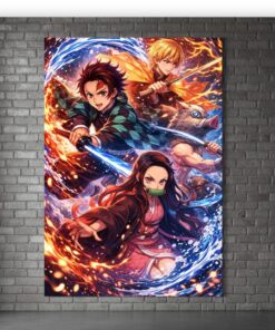 Demon Slayer Metal Poster, Kimetsu no Yaiba Wall Art, Anime Print