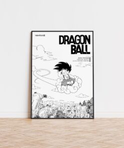 Dragon Anime Poster, Minimalist Manga Wall Art, Japanese Style Decor, Vintage Retro Anime Print, Shonen Otaku Gift, Aesthetic Room Decor