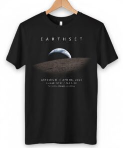 Earthset Artemis II T-Shirt, Moon Earth View Tee, NASA Shirt