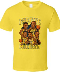 Fab Five Michigan Basketball Retro Tribute Shirt