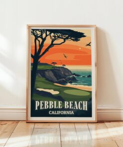 Famous Golf Courses (Augusta, Pebble Beach, St Andrews), Vintage Golf Wall Art, Gift for Dad