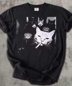 Funny Gangster Cat Shirt, Meme Cats Graphic Tee, Vintage Cat Lover Shirt, Funny Cat Meme Tee