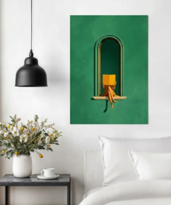 Emerald Green Woman Reading Poster & Canvas, Book Lover Gifts, Minimalist & Dopamine Decor, Reading Nook Bedroom Wall Art