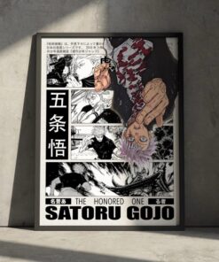 Gojo Satoru Poster, Jujutsu Kaisen Wall Art, Manga Panel Aesthetic Print, Strongest Sorcerer Anime Poster, Gojo Eyes Art, Gift for JJK Fans