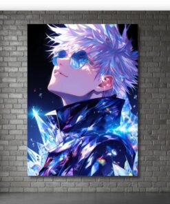 Gojo Satoru Radiant Metal Poster, Jujutsu Kaisen Wall Art, Six Eyes Decor, Metal Sign