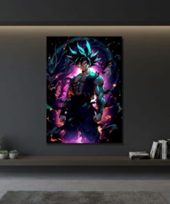 Goku Super Saiyan Metal Poster, Dragon Ball Z Wall Art, Anime Aura Print