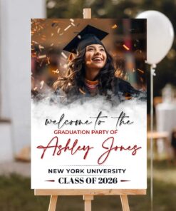 Graduation Party Welcome Sign, Grad Custom Photo Graduation Party Decor Sign, Graduation Decoration, Graduation Gifts, Class of 2026