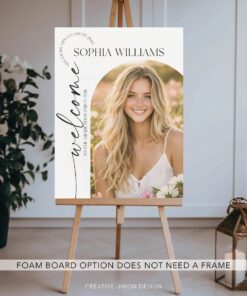 Graduation Party Welcome Sign, Welcome Sign Template, Graduation Decorations, Graduation Welcome, Simply Minimal