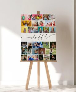 Graduation Photo Collage Template, Editable Welcome Sign Poster