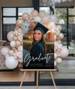 Graduation Welcome Sign, Class of 2026 Graduation Party Welcome Sign, Grad Party Decor, Graduation Yard Sign, Custom Photo Graduation Poster