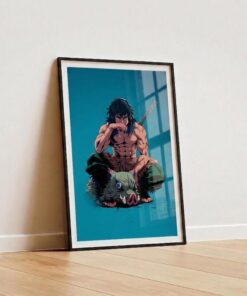 Inosuke Portrait Poster, Anime Demon Slayer Matte Vertical Poster