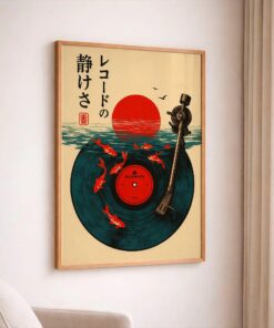Japanese Retro Wall Poster, Vintage Music Print, Japanese Wall Art, Vinyl Art
