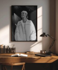 Justin Bieber Poster Aesthetic Black and White Wall Art, Belieber Fan Print, Modern Celebrity Cinema Decor
