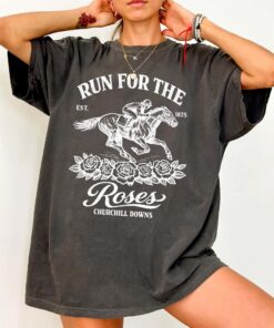Kentucky Derby Shirt, Chinoiserie Horse Racing Tee, Run for the Roses