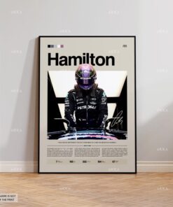 Lewis Hamilton Mercedes F1 Poster, Motorsport Grand Prix Wall Art