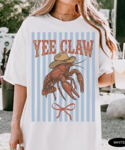 Lobster Cowboy Shirt, Coquette Trendy Yee Claw Tee, Western Beach Top