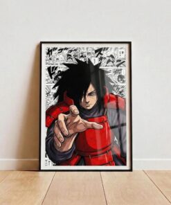 Madara Anime Warrior Character Poster Matte Vertical Poster, Manga Panel Background