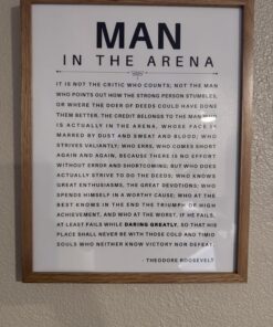 Man in the Arena - Inspirational Quotes - Teddy Roosevelt Poster - Motivational Gifts for Men, Boys, Teens, Entrepreneur - Office, Living Room