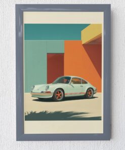 Modern Porsche 911 Bold Wall Art, Retro Porsche Poster Print, Living Room Decor, Gift for Car Enthusiast