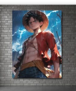 Monkey D Luffy Metal Poster, One Piece Wall Art, Straw Hat Pirate Decor, Anime
