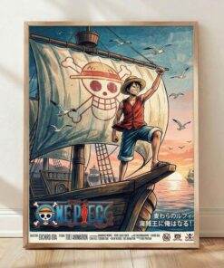 Monkey D Luffy One Piece, Eiichiro Oda Poster, Anime Wall Art Print, Home Decor