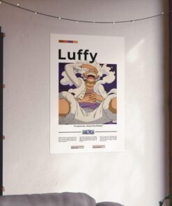 Monkey D. Luffy Anime Poster, One Piece Anime Poster, Minimalist Wall Art Print