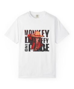 Monkey D. Luffy One Piece Straw Hat Portrait T-shirt, Anime Pirate Crew Graphic Tee