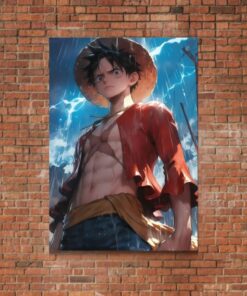 Monkey Luffy Metal Poster, One Piece Wall Art, Straw Hat Pirate Decor, Anime