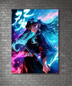 Muichiro Tokito Metal Poster, Demon Slayer Wall Art, Kimetsu no Yaiba, Mist Breathing Sign