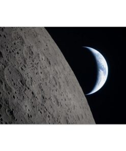 NASA Artemis II Peeking at the Earth Poster & Canvas, Space Wall Art Decor