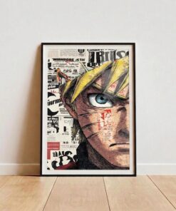 Naruto Collage Face Poster, Matte Vertical Anime Wall Art