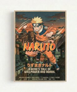 Naruto Uzumaki Masashi Kishimoto, Retro Anime Poster, Vintage Manga Wall Art, Home Decor Print