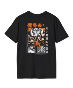 Nine Tailed Fox Kurama Anime T-Shirt Naruto Inspired Graphic Tee Demon Fox Manga Streetwear Shirt Unisex Anime Gift for Fans