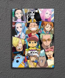 One Piece Crew Metal Poster Wall Art, Straw Hat Pirates Anime Decor