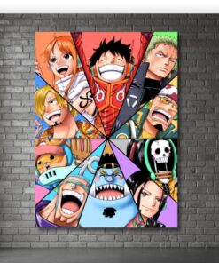 One Piece Monkey D Luffy Metal Poster, Straw Hat Crew Wall Art, Gamer Decor