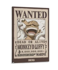 One Piece Wanted Poster Monkey D. Luffy Bounty Wall Art Canvas Print