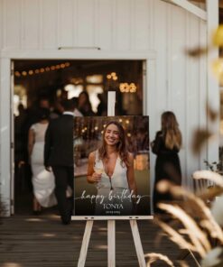 PRINTED Birthday Poster Board, Large Custom Photo Welcome Sign Personalized Minimalist Party Celebration Poster