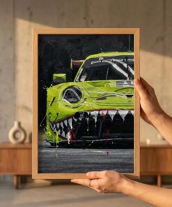 Porsche 911 GT3 R 'Rexy' AO Racing Print, Impasto Motorsport Art, IMSA Fan Gift, Racing Decor