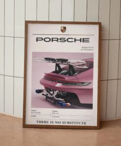 Porsche 911 GT3 RS Poster, Detailed Car Illustration Print