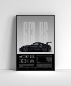 Porsche 911 GT3 RS Poster, Sports Car Wall Art Print, Modern Automotive Poster,Gift for Car Enthusiast,Car Print ,Car Poster, Porsche
