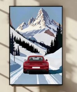 Porsche 911 Supercar Poster Minimalist Classic Automotive Wall Art