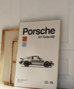 Porsche 911 Turbo 930 Poster, Minimalist Automotive Print