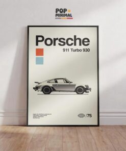 Porsche 911 Turbo 930 Poster Print Minimalist Car Print Decor