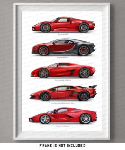 Porsche, Ferrari, Lamborghini, Bugatti, Koenigsegg gift for car poster canvas