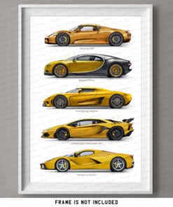 Porsche, Ferrari, Lamborghini, Bugatti, Koenigsegg gift for car poster canvas frame