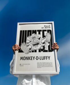 Poster Print Fanart One Piece Wanted - Monkey D Luffy ,Pirate Anime Art Print, Manga Wall Decor, Manga Jump Eiichiro Oda